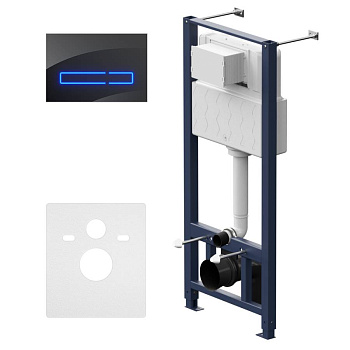 I012704.50A38 Pro Инсталляция для подвесным унитазом с сенсорн бесконтактной клав Touchless Pro стекло, Черный