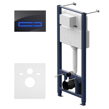 I012704.50A38 Pro Инсталляция для подвесным унитазом с сенсорн бесконтактной клав Touchless Pro стекло, Черный