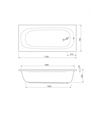Акриловая ванна CEZARES PIAVE-150-70-42-W37