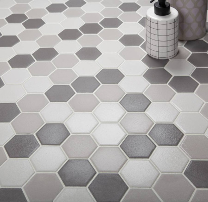 Противоскользящая мозаика, Hexagon Grey Mix Antislip 51x59, Non-Slip Противоскользящая мозаика, Hexagon Grey Mix Antislip 51x59, Non-Slip