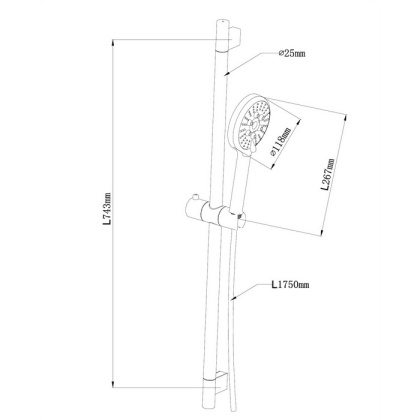 Душевой гарнитур на штанге OMNIRES RIBBON-SCR (хром)