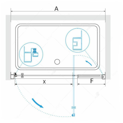Душевая дверь RGW Passage PA-02 70 04080207-51 профиль Хром стекло шиншилла