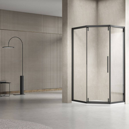 Душевой уголок Show VSP1-4SH100CLB, 1000*1000, черный, стекло прозрачное Душевой уголок Show VSP1-4SH100CLB, 1000*1000, черный, стекло прозрачное