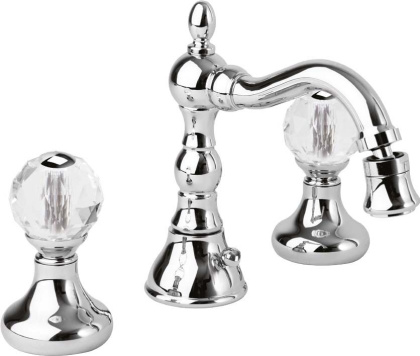 ATLANTIS-BBS2-02-Sw Смеситель для биде на три отверстия с донным клапаном, бронза, ручки Swarovski