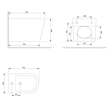 Биде подвесное OMNIRES TAMPA TAMPABIBP Биде подвесное OMNIRES TAMPA TAMPABIBP