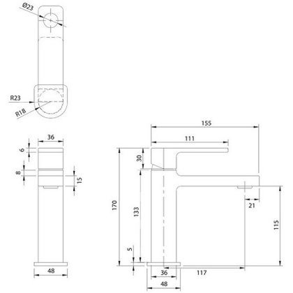 Смеситель для умывальника OMNIRES BARETTI BA7810CR (хром)