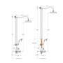 LIBERTY-F-CD-T-01 Душевая стойка с термостатическим смесителем, с ручным и верхним душем, хром LIBERTY-F-CD-T-01 Душевая стойка с термостатическим смесителем, с ручным и верхним душем, хром