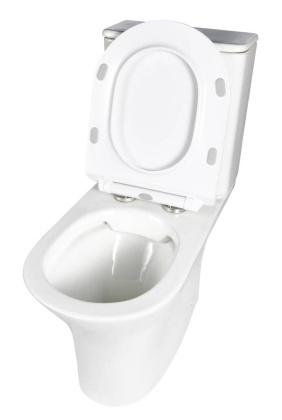 Унитаз-компакт безободковый Creto Cer C3 1003-002Cer-C3W с быстросъёмной крышкой-сиденьем микролифт Slim (арматура Geberit)