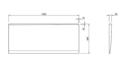Боковая панель для акриловой ванны CEZARES PLANE/DUO-145-SP-L-W37