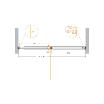URBAN-B-12-130-C-NERO Душевая дверь