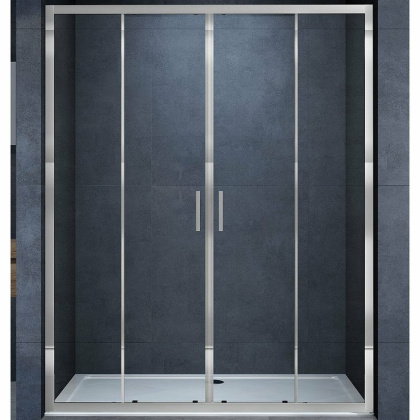 Душевая дверь Alpha VDS-3AL2160CL, 1600, хром, стекло прозрачное