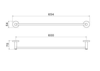 Полотенцедержатель 600 мм AQUATEK AQ4114CR ЕВРОПА