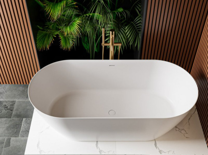 CZR-RELAX-170-80-57-SSB Ванна из искусственного камня Solid Surface 1700х800х570 Исполнение: Белый матовый 