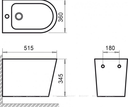 Биде подвесное BelBagno FLAY-R BB053BH