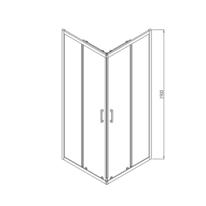 Душевой уголок Alpha VSS-3AL800CL, 800*800, хром, стекло прозрачное