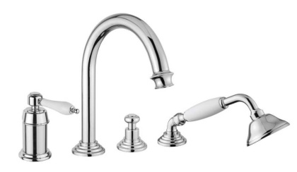 APHRODITE-BVDM-01-L Смеситель на борт ванны однорычажный с выдвижным душем и переключателем Исполнение: Хром, Ручки: Металл  APHRODITE-BVDM-01-L Смеситель на борт ванны однорычажный с выдвижным душем и переключателем Исполнение: Хром, Ручки: Металл