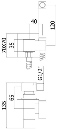 Смеситель с гигиеническим душем Paffoni Tweet Square ZDUP112NO