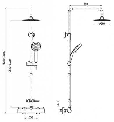 Душевая стойка BelBagno NOV NOV-VSC-T-IN