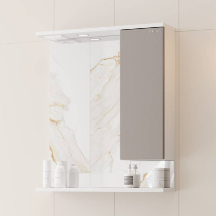 Шкаф-зеркало Onika Марви 60 мокко, правый, с подсветкой