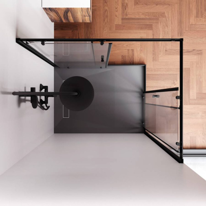 W87G-403-12090-BT Sunny Душевое ограждание прямоугольное, раздвижные двери 120x90 черный,стекло прозрачное