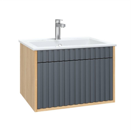 Тумба Onika Дайлер 60 подвесная графит/дуб сонома (ум. Бергамо Нова 60) Тумба Onika Дайлер 60 подвесная графит/дуб сонома (ум. Бергамо Нова 60)