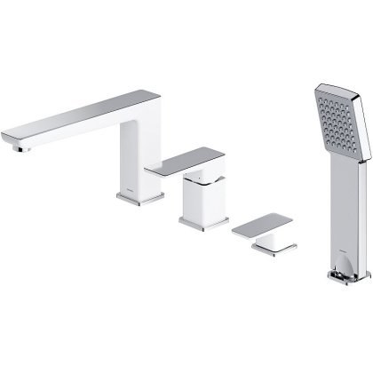 Смеситель на борт ванны OMNIRES PARMA PM7432CRB (хром/белый)