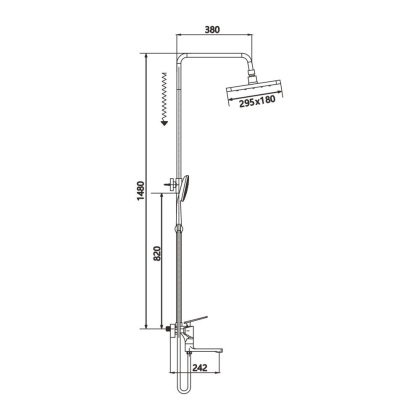 Душевая система Shevanik, латунь S8036 хром Душевая система Shevanik, латунь S8036 хром