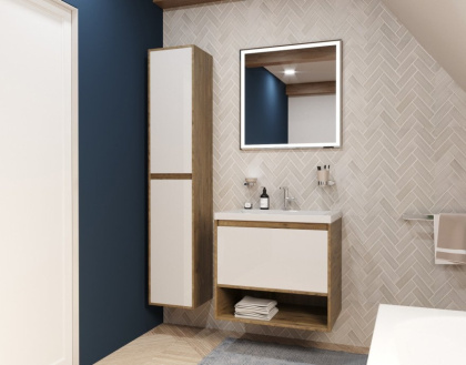 Тумба подвесная под умывальник Monaсo Wood 600х480 1 ящик (ШхГхВ) 598х476х607