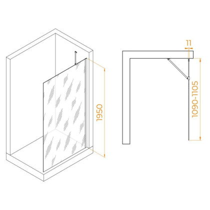 Душевая перегородка RGW WA-102, RGW 351010211-11