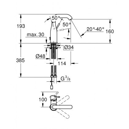 Смеситель для раковины Grohe Essence New 23480001 хром Смеситель для раковины Grohe Essence New 23480001 хром