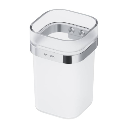 Стеклянный стакан Func с настенным держателем, 11,8х7,5х8,3 см, белый, A8F34300