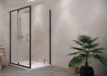 Душевая дверь Creto Astra 121-WTW-140-C-B-6 стекло прозрачное профиль черный, 140х195 см