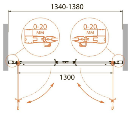 Душевая дверь в нишу CEZARES RELAX-B-2 Душевая дверь в нишу CEZARES RELAX-B-2