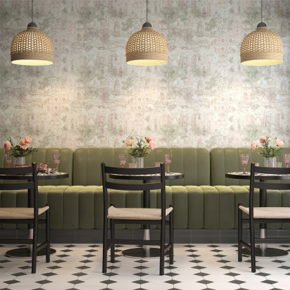 Обои виниловые Впечатление мотив, зелёный Обои виниловые Впечатление мотив, зелёный