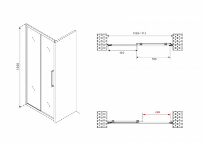 Душевая дверь ABBER Schwarzer Diamant AG30110BMH