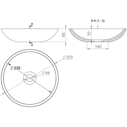 Раковина накладная Salini Callista 105 1101105G