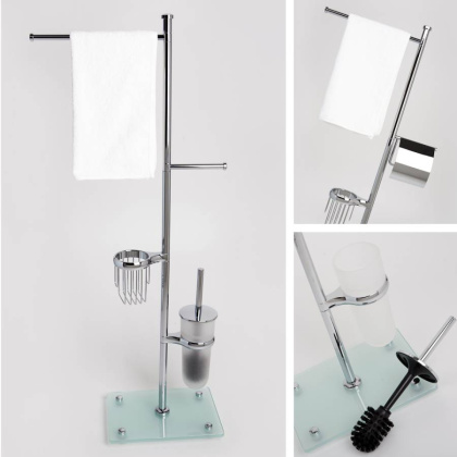 Комбинированная напольная стойка, 46,3х107х22 см, хром, K-1248