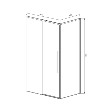 Душевой уголок Slim-N VSR-4SN9011CGB, 1100*900, черный, стекло тонированное