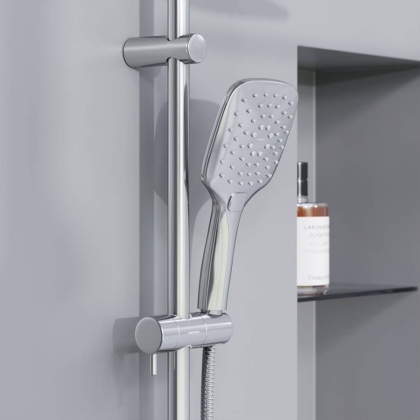 931000000 Eclipse, душ. система: верхний душ 220мм, ручн.душ 3 ф-ии 120 мм, штанга 1010 мм, Хром 931000000 Eclipse, душ. система: верхний душ 220мм, ручн.душ 3 ф-ии 120 мм, штанга 1010 мм, Хром