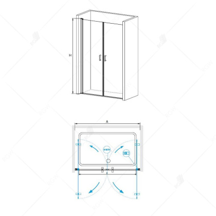Душевая дверь в нишу RGW Leipzig LE-06 100 профиль Хром стекло прозрачное