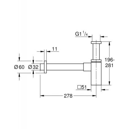 Сифон для раковины 1 1/4″, GROHE, хром, (40564000) Сифон для раковины 1 1/4″, GROHE, хром, (40564000)