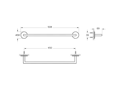 Origin Держатель полотенец, цвет хром