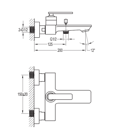 CITY-F-VD-01 Смеситель для ванны и душа
