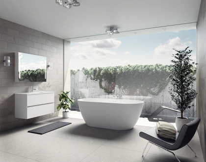 Овальная ванна из искусственного камня Riho Bilbao 170x80 белая BS1000500000000