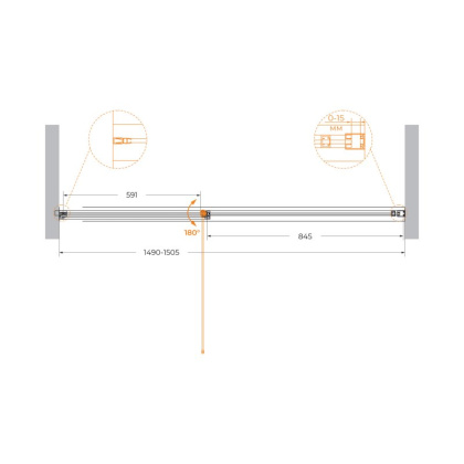 URBAN-B-12-150-C-NERO Душевая дверь