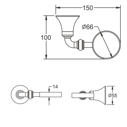 Стакан керамический с держателем, RG1212 Rose, Хром