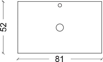 Столешница Solid Glass белая прямая 81*52см