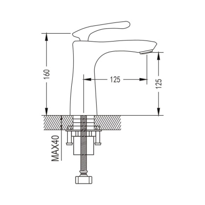 Смеситель для раковины латунь, хром S9401