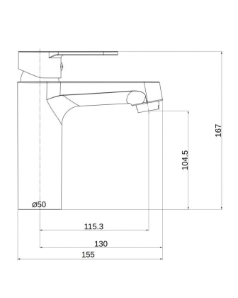 OneLife P07-021cr полимерный смеситель для раковины, хром