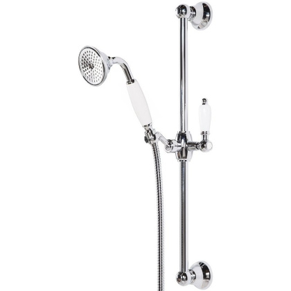 CZR-U-S-01-Bi Душевая штанга для ручного душа, ручка белая, исполнение хром